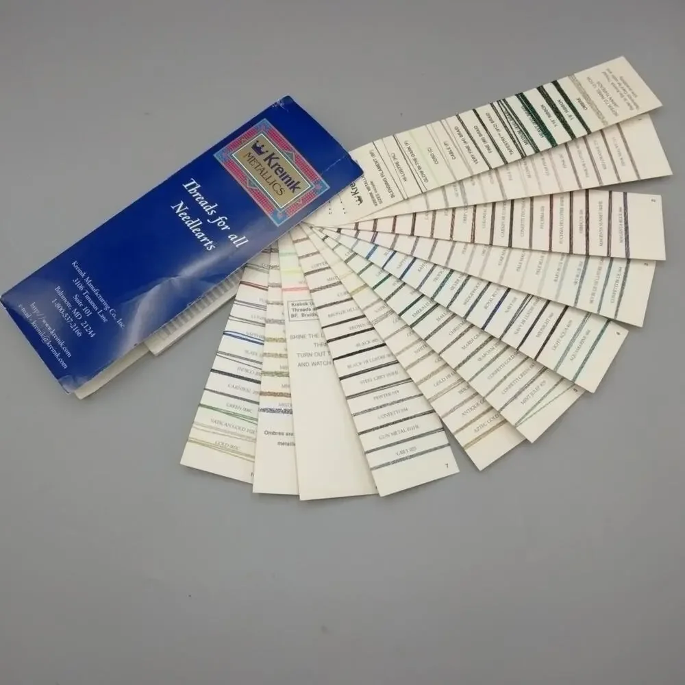 Kreinik Metallic single strand silk collection Fan Deck sample book